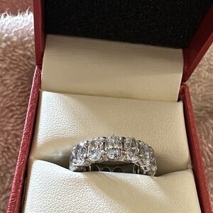 Blue Apple rhodium plated size 5